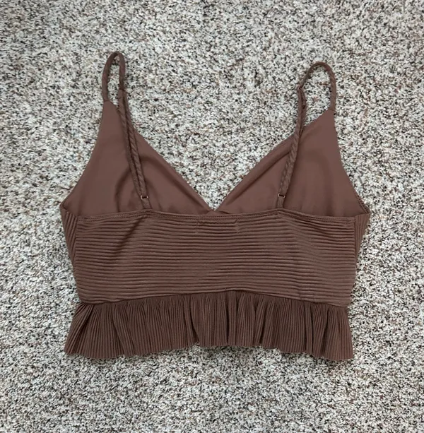 Pleated Brown Urban Outfitters Crop Tank - Image 2