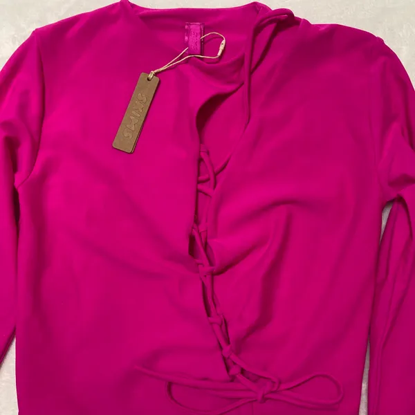 SKIMS Lace-Up Crop Top NWT - Image 3