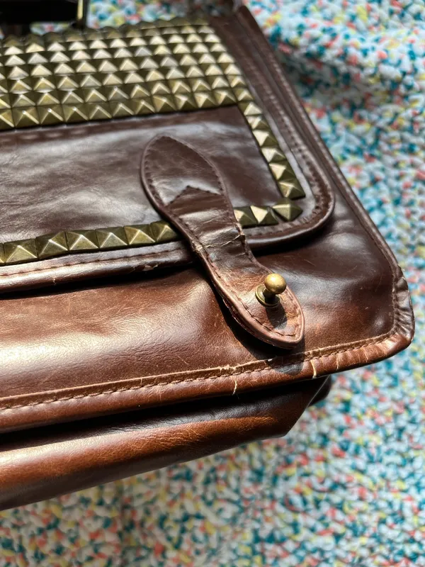 Urban Outfitters Ecote studded brown messenger bag - Image 6