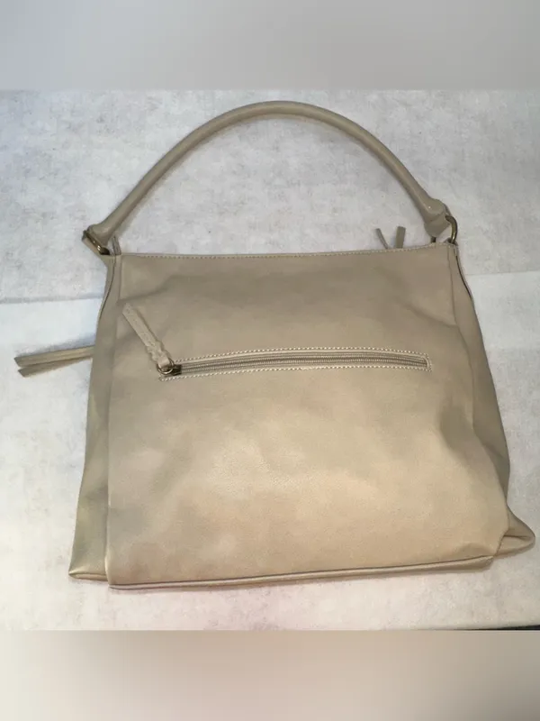 Frye And Co. Aurora Hobo Shoulder Bag Crossbody Strap Cream Whipstitch Pockets - Image 7