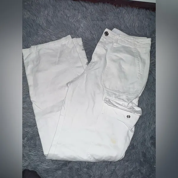 Zara Women Off-White Cargo Pants size 4 - Image 3