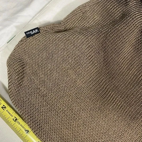 The Sak Crochet Brown Knit Hobo Shoulder Bag Purse - Image 3