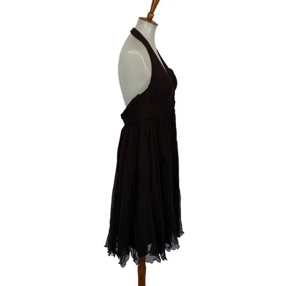 Demi Lune 10‎ Brown 100 Percent Silk Dress Sleeveless NWT Formal Luxe Resort - Image 4