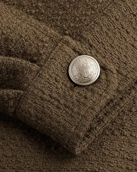 Express Tweed Novelty Button Cropped Shacket - Image 7