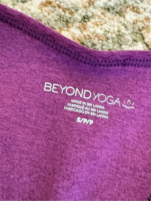 Beyond Yoga Spacedye Lift Your Spirits Bra Small Removable Cups Pink Purple - Image 2