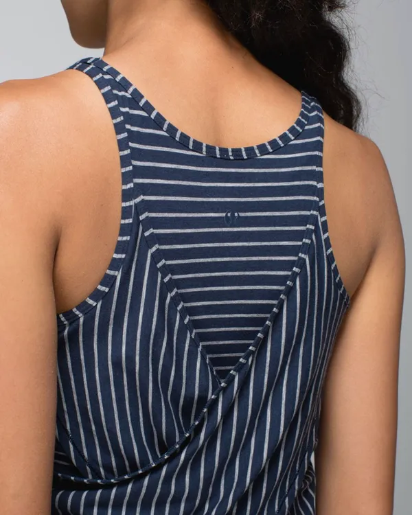Lululemon Vita Racer Tank - West2east Stripe Inkwell Heathered Medium Grey - 4 - Image 4
