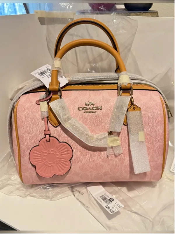 NEW Coach Medium Powder Pink Signature Rowan Satchel CEA18 NWT - Image 3