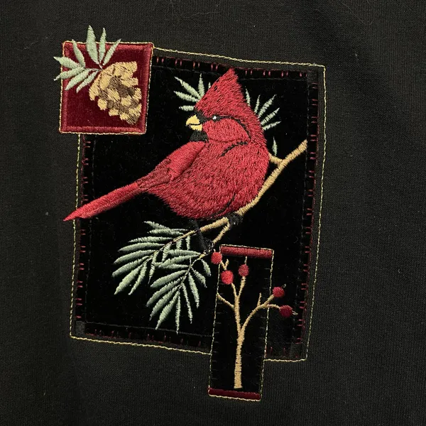 Vintage Grandma Cardinal Women’s Sweater Top Stitch by Morning Sun Size 2X - Image 2