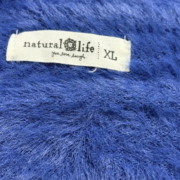 Natural Life Blue Fuzzy Cropped Sweater Boat Neck Long‎ Sleeve Womens XL - Image 5