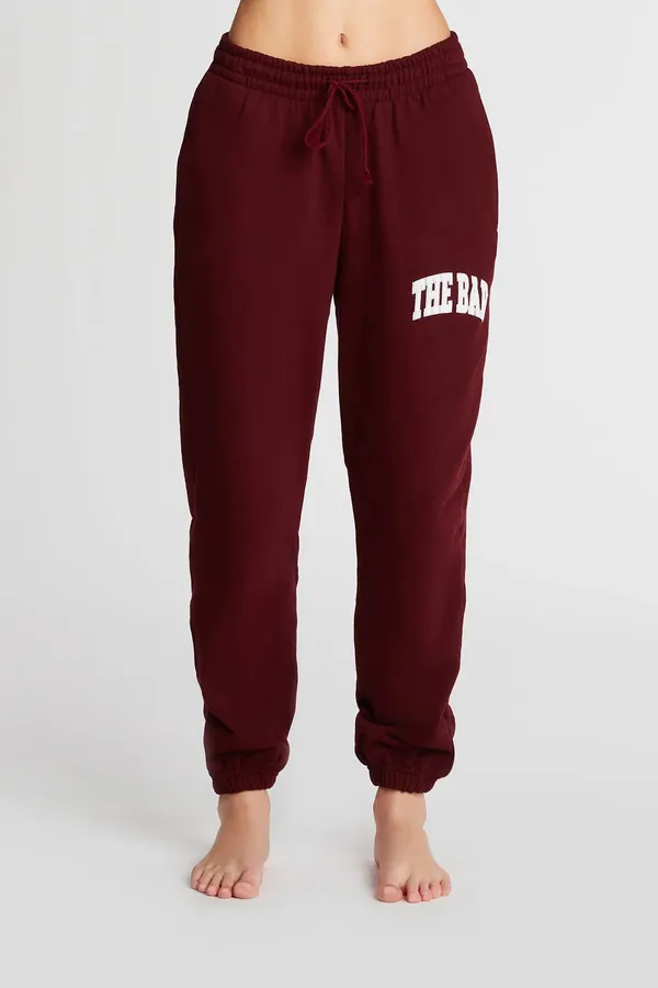 The Bar Varsity Sweatpants Maroon - Image 2