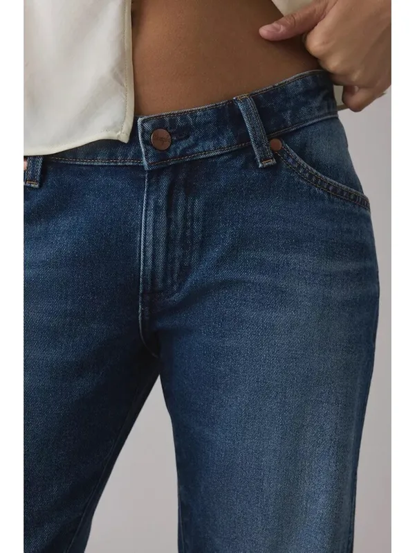UO Wrangler Cowboy Low-Rise Straight Jeans Urban Outfitters NWT Blazer Blue 28 - Image 4