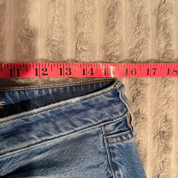 American Eagle Low Rise Denim Maxi Skirt Medium Wash Frayed Hem Size 8 - Image 5