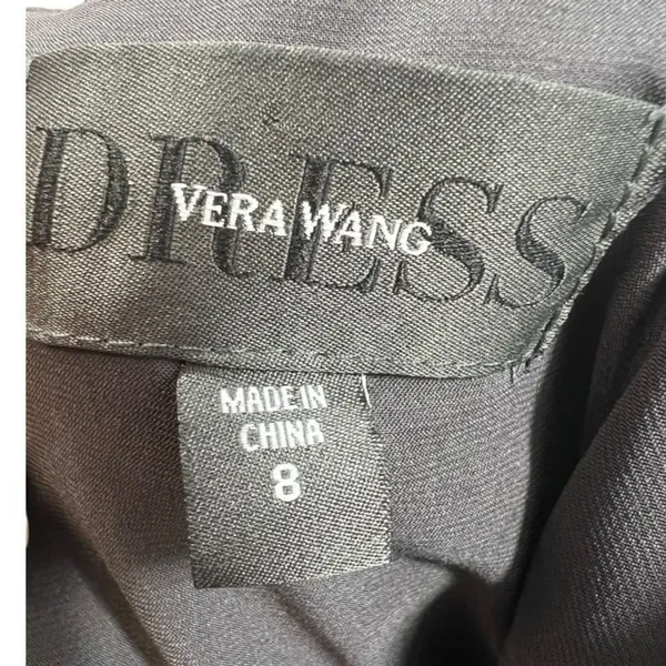 Vera Wang Charcoal Gray Ruched Bodice Chiffon Maxi Formal Dress Gown Size‎ 8 - Image 3