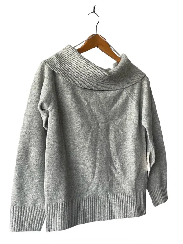 Lucky Brand Cloud Soft Off The Shoulder Heather Gray Sweater Small NWT - Image 3