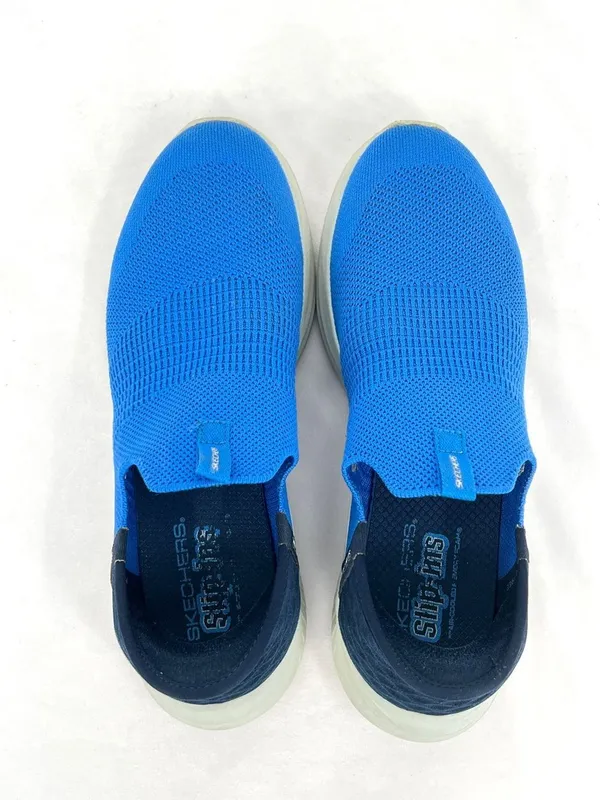 Skechers Hands Free Slip-Ins Bright Blue Knit Ultra Flex Sneakers Youth 6 / W7.5 - Image 8