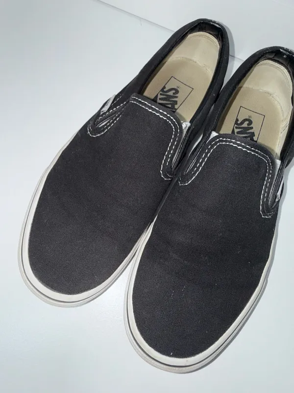 Vans Classic Asher Slip-on Sneakers Black Canvas - Image 4