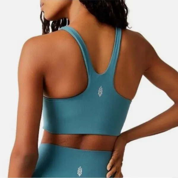 NWT Free People Movement Never Better Square Neck Sports Bra Misty Blue Size L - Image 2