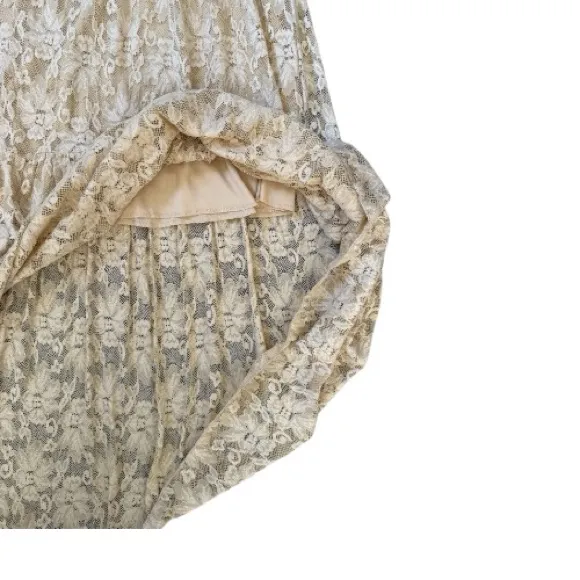 Vintage NWT Body Central Elegant Boho Cottagecore Prarie Cream Floral Maxi Skirt - Image 4