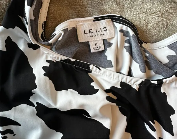 Le Lis Collection Black And White Cow Print Body Suit - Image 3