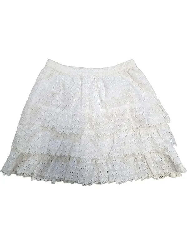 Revolve House of Harlow White Knit Mini Skirt Women’s Size XSMALL Lace Romantic - Image 3
