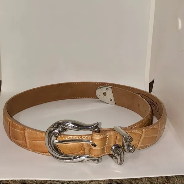 Coldwater Creek Tan Leather Belt Womens S Used S 91017 - Image 2