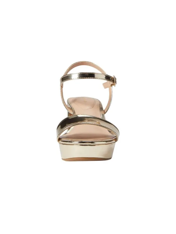 NWT Bandolino Pennie Platform Block Heel Sandals BNPENNIE3 Platino Gold 6M - Image 2