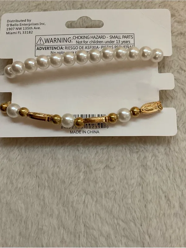 Gold & Pearl Beaded Bracelet Set - Image 7
