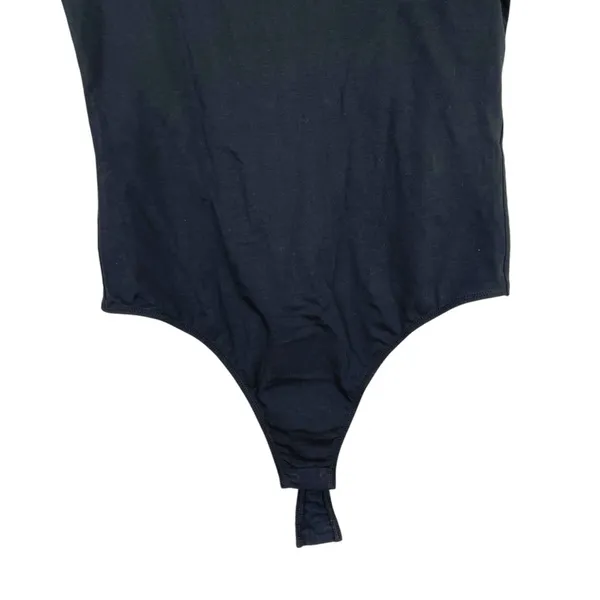 New Everlane The Short-Sleeve Crew Neck Bodysuit Black Thong Size Small - Image 7