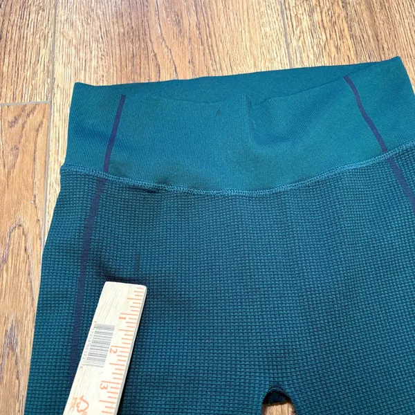 Aerie OFFLINE Seamless Waffle High Waisted‎ Leggings Dark Green Textures Size M - Image 8