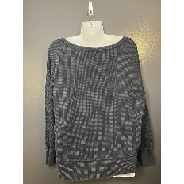 OFFLINE By Aerie Sweatshirt Womens XS Gray Waffle Boat Neck Relaxed Pullover - Image 5