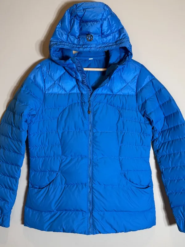 Lululemon Fluffin' Awesome Goose Down Jacket Women's 8* Cornflower Blue Hooded - Image 7
