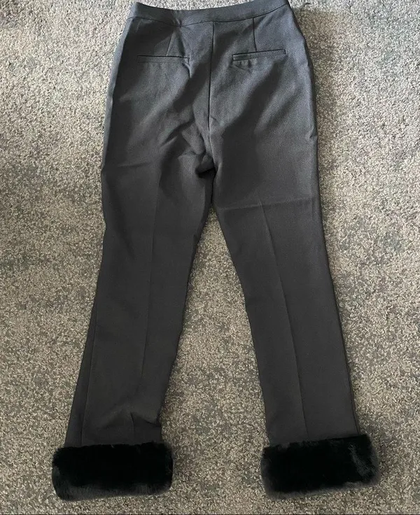 weworewhat high waist Faux Fur Hem pants - Image 3