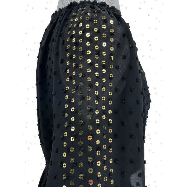 Altuzarra + Target Black Maxi Dress Gold Sequins Long Sleeves Cocktail Size 6 - Image 4