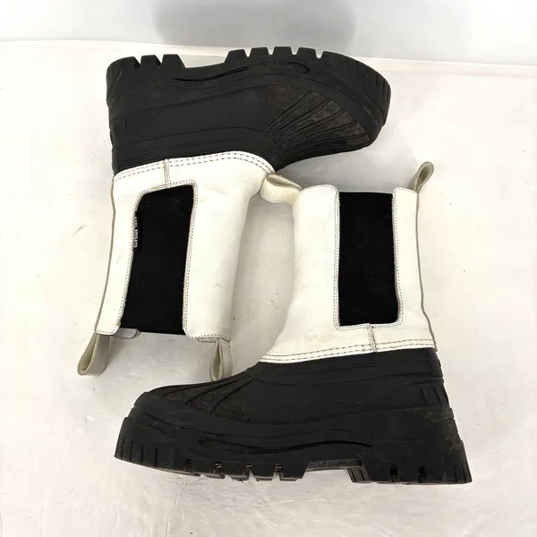 Axel Arigato Rain Boots Womens 7.5 White Leather Black Chelsea Duck Boots - Image 5