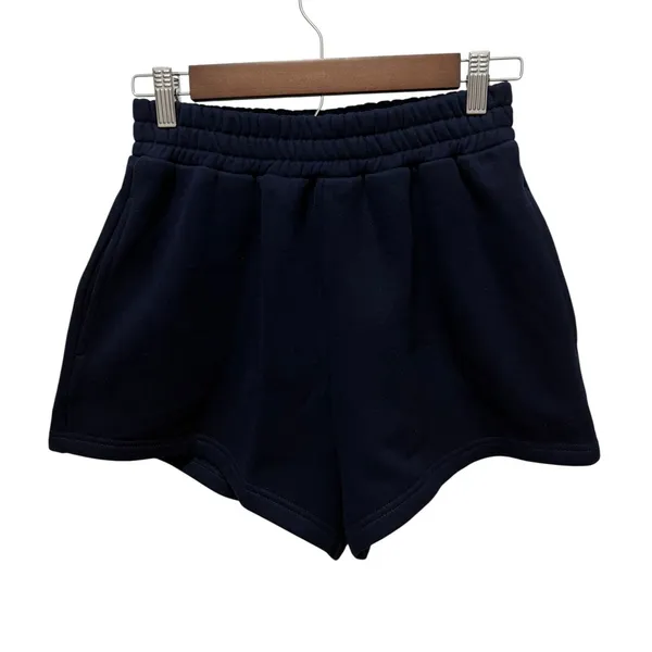 PARKE Fleece Sweat Shorts Navy Blue Women's Size XS Athleisure Loungewear NWOT - Image 2