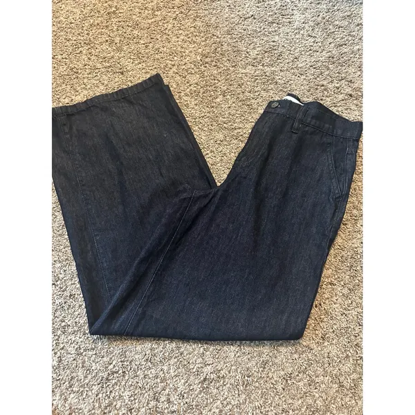 DKNY Jeans Womens‎ High Rise Wide Leg Denim Trousers Dark Indigo Cotton 27 Q2639 - Image 3