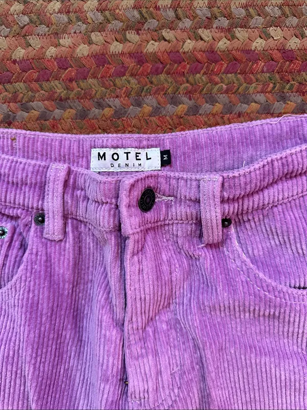 Motel Rocks LAVENDER PURPLE Corduroy High-Waist Pants - Image 2