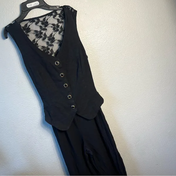 Vintage 80’s 90’s Black Lace-Up Jumpsuit‎ with Relaxed Fit sz 10 Carol Anderson - Image 7