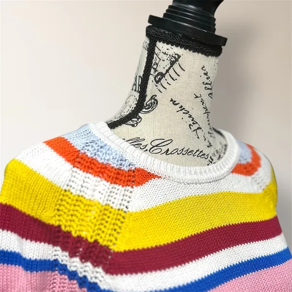 GAP Womens‎ XS Multicolor Stripe Cotton Knit Crewneck Sweater Pullover Preppy - Image 6