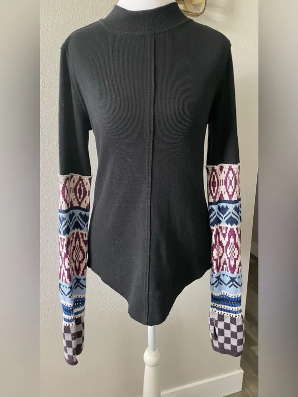 Free People We The Free Gorgeous Cuff Thermal Top Black - Image 3