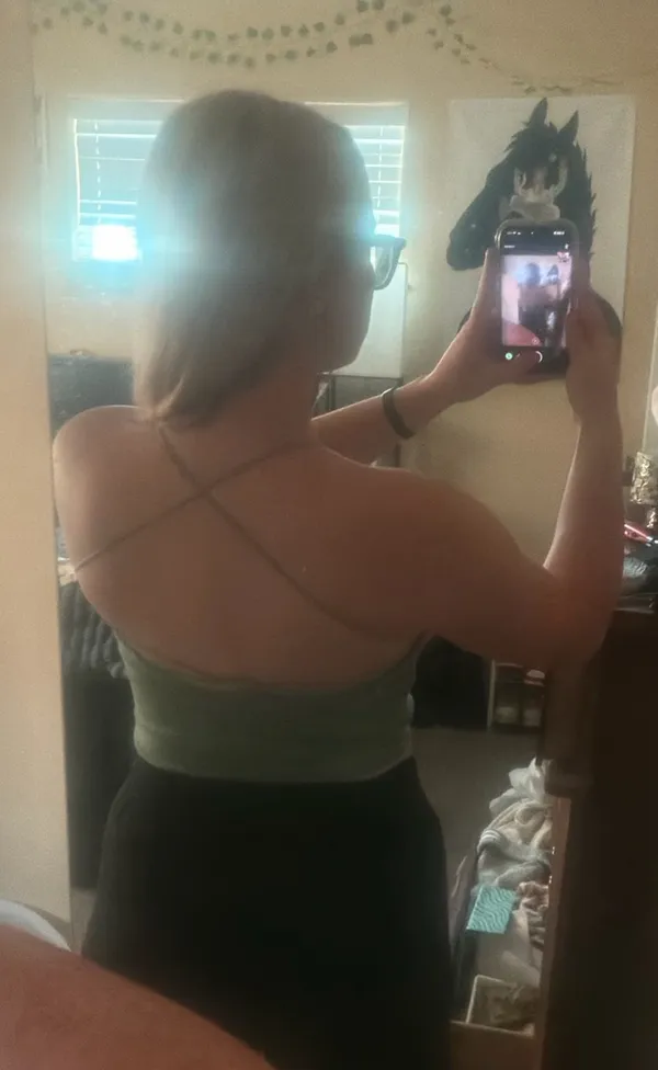 American Eagle Green Tank Top Criss-Cross - Image 2
