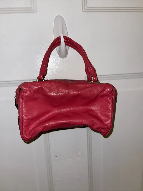 Pink Leather Satchel Handbag - Image 2