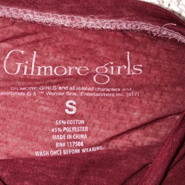 Gilmore Girls small burnout burgundy T-shirt - Image 4