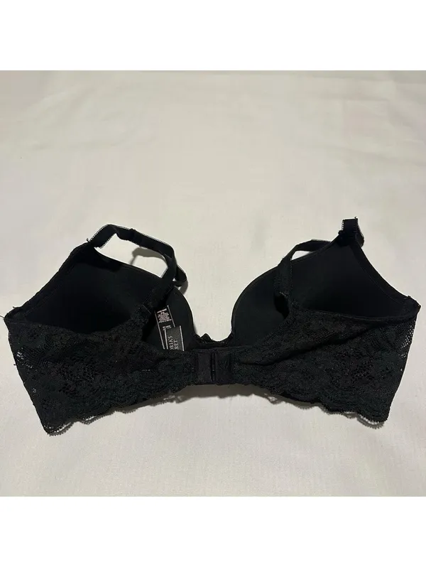 Victoria’s Secret Black Lace Trim Dream Angels Push Up Bra 32D - Image 3