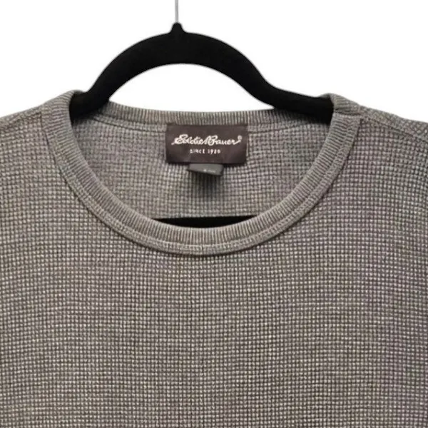 Eddie Bauer Waffle Knit Thermal Shirt‎ Gray Small - Image 4
