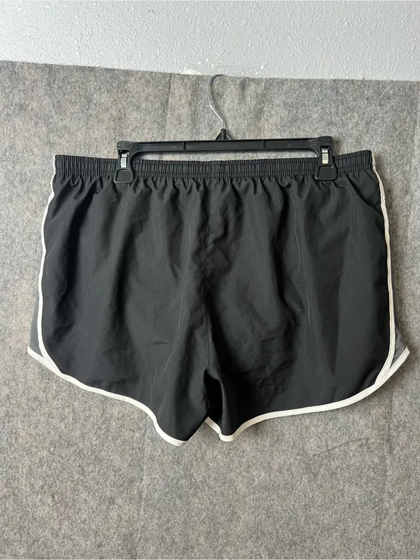 Nike Dri Fit Women’s XL Black Athletic Shorts with White Trim and‎ Gray Panels - Image 6