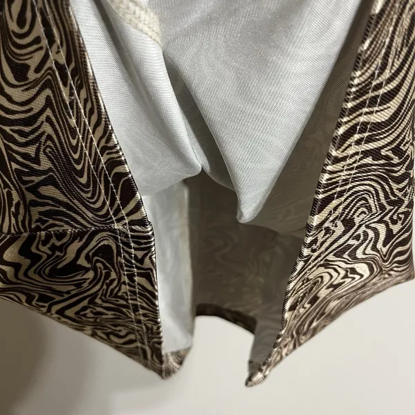 Urban‎ Outfitters UO Cole Swirl Sateen Mini Dress Size Medium Brown & Tan - Image 10
