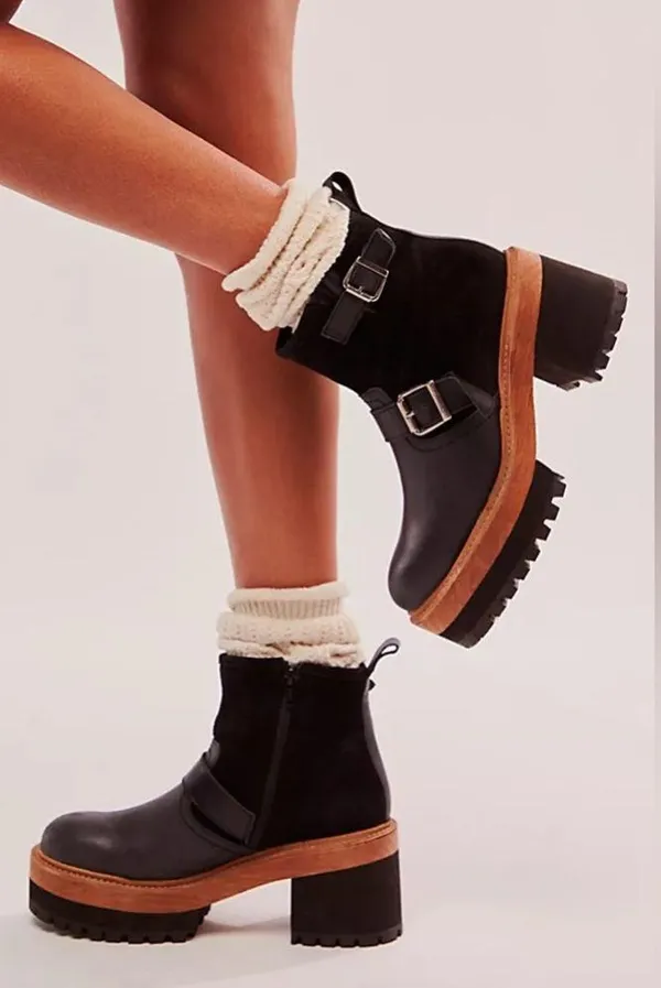 🆕 FREE PEOPLE | CARTER CROP PLATFORM BOOT | BLACK | SIZE: US 8 - Image 4
