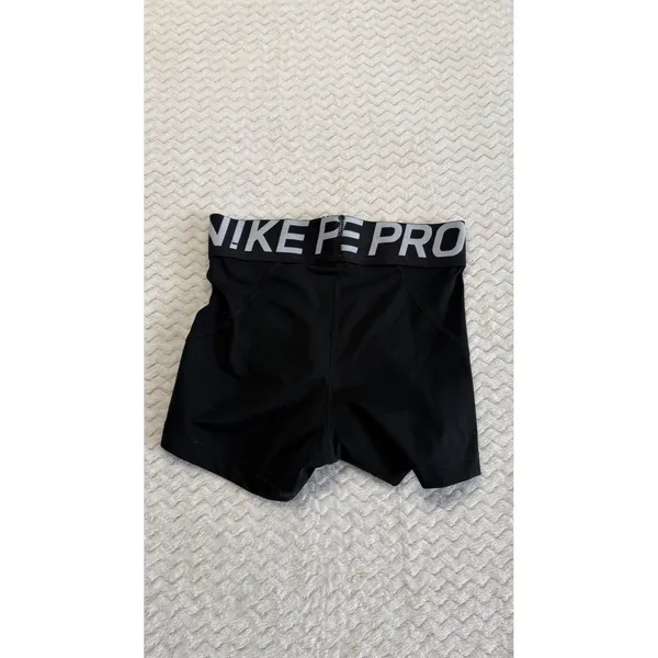 Nike Pro Dri-FIT Women Black Compression Athletic Training Shorts XS 3 Inch - Image 3