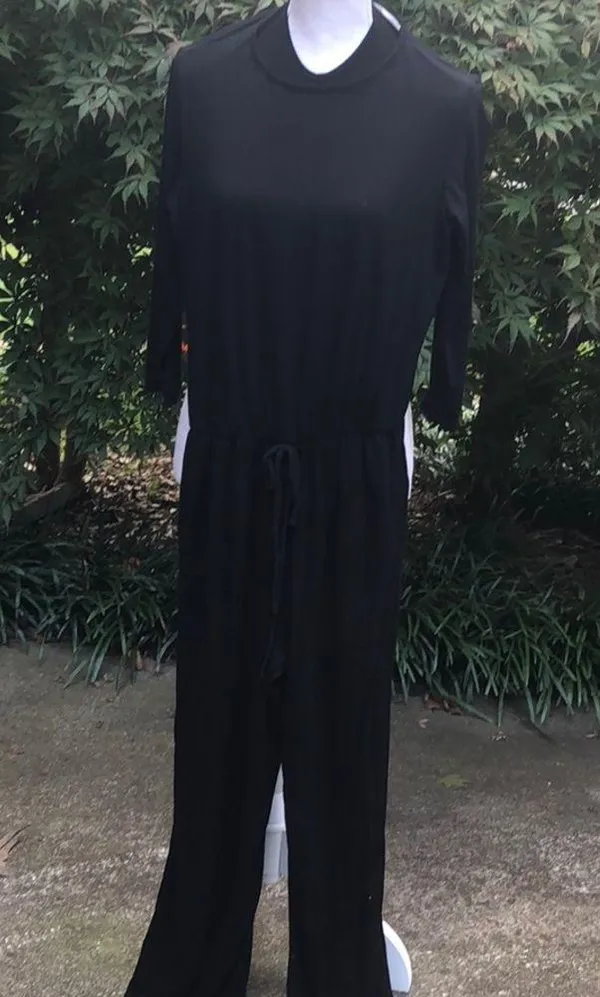 Lake Flower black jumpsuit with pockets EUC Size M - Image 5
